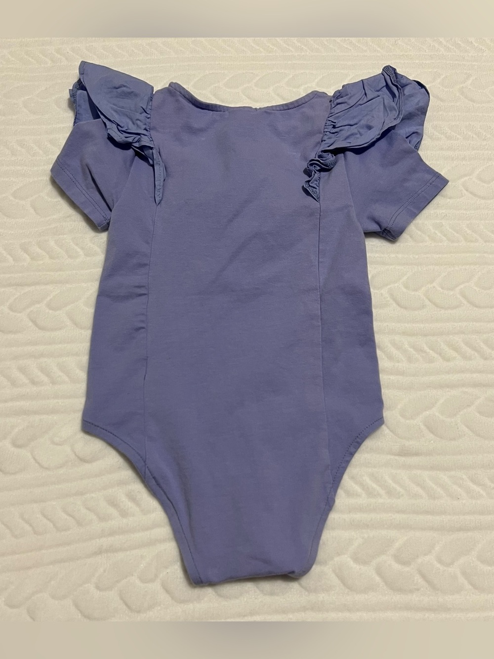 ๐ Zara - Girls Lavender Ruffle Sleeve One-Piece Bodysuit - Picture 5 of 7